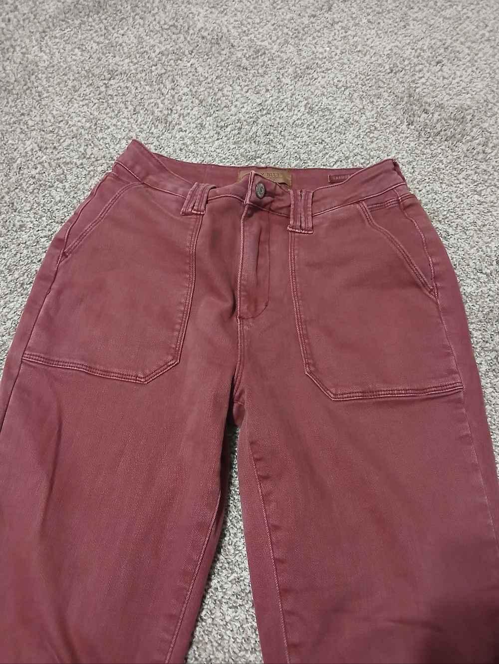 Judy Blue High-Rise Straight Leg Pants in Burgundy - Picture 7 of 16